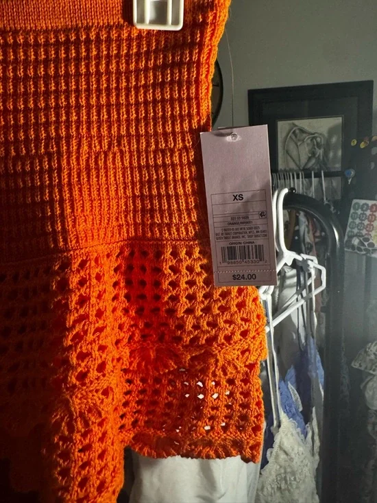 Target Orange Crochet Ruffled Mini Skirt - Picture 2 of 2